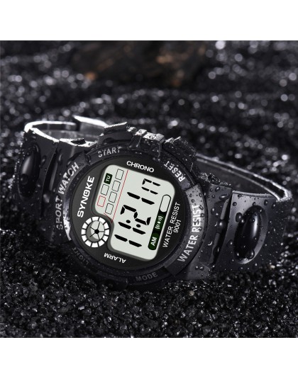 SYNOKE wielofunkcyjny 30M wodoodporny zegarek LED cyfrowe podwójne działanie zegarek elektroniczny zegarek moda gif męski zegare