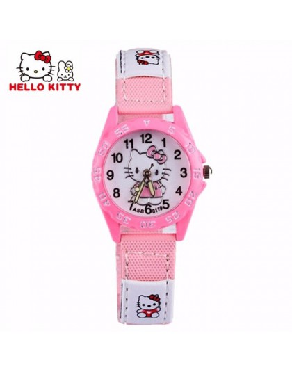 Hello Kitty zegarek dla dzieci Cute Cartoon wzór dziewczyny dzieci oglądaj różowa róża czerwony mały zegar wybierania dziewczyny