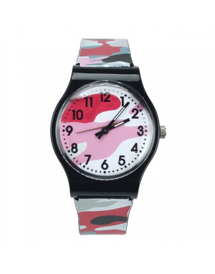 Nowe mody dzieci zegarki styl kamuflażu chłopiec dziewczyny LED analogowy zegarek kwarcowy gumowy Sport zegarek wojskowy Relogio