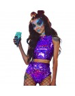 Festiwal królowa holograficzny krótki top i gorące spodenki kobiety 2 sztuka zestawy Sexy Lace Up festiwal Party Rave odzież dwu