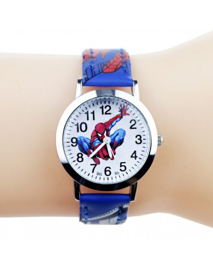 JOYROX księżniczka Elsa wzór zegarek dziewczęcy Cartoon Spiderman chłopcy zegarki skórzany pasek na rękę zegar dla dzieci reloj 