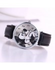 O. T. Sea marka 2018 śliczne mozaika kreskówkowa zegarek dla dzieci skórzane damskie zegarki Mickey kobiety zegarki kid boy girl
