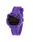 Hot Hello Kitty LED dzieci zegarki gumowy pasek dziecięcy zegarek moda dziewczyny dzieci cyfrowy zegarek zegar reloj mujer