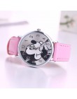 O. T. Sea marka 2018 śliczne mozaika kreskówkowa zegarek dla dzieci skórzane damskie zegarki Mickey kobiety zegarki kid boy girl