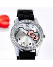 2019 Rhinestone zegarek dla dzieci Cute Cartoon Enfant Ceasuri Kid zegarek kwarcowy Hodinky Relogio silikonowy kot dziewczyna ko