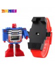 SKMEI zegarki dla dzieci LED cyfrowe dzieci Cartoon sport zegarki Robot transformacja zabawki chłopcy zegarki na rękę montre enf