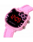 2019 Enfant Ceasuir śliczne różowe Led silikon pasmo zegarek cyfrowy dla dziewczyny kobiet dziecko zegary dziecko chłopak na co 