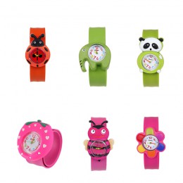 1 sztuk zwierząt/roślin kształt dzieci zegarki dzieci Wrist zegarek kwarcowy pasek silikonowy Cute Cartoon Style moda prezent ur
