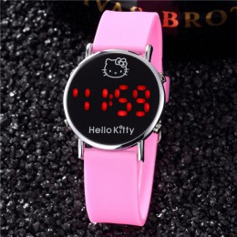 Cyfrowy zegarek elektroniczny na rękę z kolorowym wyświetlaczem hello kity dla dziewczynki młodzieżowy