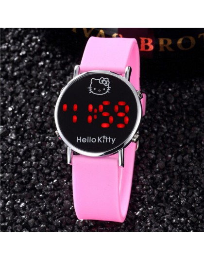 Cyfrowy zegarek elektroniczny na rękę z kolorowym wyświetlaczem hello kity dla dziewczynki młodzieżowy