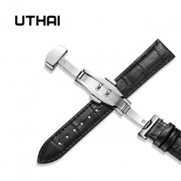 UTHAI Z09 skórzany pasek do zegarka 20MM 22MM zapięcie motylkowe ze stali nierdzewnej inteligentny zegarek uniwersalny pasek 12-