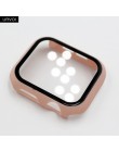 URVOI Full cover do zegarka Apple series 5 4 3 2 matowy odbojnik plastikowy mocna konstrukcja etui ze szklaną folią do ochraniac