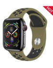 Opaska na zegarek Apple 5 4 3 2 40mm 44mm 42MM 38MM miękki oddychający pasek silikonowe opaski sportowe do serii Nike + Iwatch
