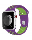 Nowa oddychająca silikonowa opaska sportowa do zegarka Apple 5 4 opaska 44MM 40MM gumka do paska Iwatch 3 2 1 38mm 42mm akcesori