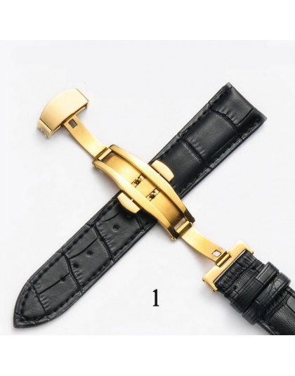 Pasek do zegarka z prawdziwej skóry z opaskami motylkowymi bransoletka z ziarnem Croco do zegarka Pulseira o rozmiarze 14 16 18 