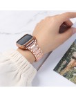 Taśma metalowa Band + Case do Apple Watch seria 5 pasek 40mm 44mm pierścionek z brylantem 38mm 42mm bransoleta ze stali nierdzew