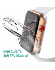 Etui na cały telefon do zegarka Apple Watch 5 4 3 2 40MM 44MM ochronna TPU HD wyczyść bardzo smukłe etui zabezpieczenie ekranu d