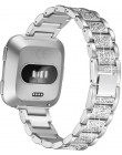 Bling diamentowy zegarek dla Fitbit Versa stalowy pasek ze stali nierdzewnej bransoletka dla fitbit lite/verse 2 opaska akcesori