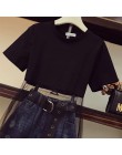 Luksusowa jakość 2020 lato kobiet siatkowy patchwork czarny długi T-shirt + pomponem dżinsowe szorty 2 sztuka zestawy z paskiem