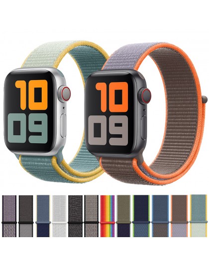 Sport pasek do pętli na pasek do Apple watch 42mm 38mm 44mm 40mm utkany nylon correa iwatch 4 3 2 bransoletka zegarka Apple watc