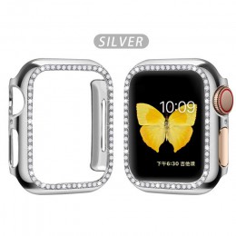 Diamentowy zderzak ochronny do Apple Watch Cover seria 5 4 3 2 1 38MM 42MM obudowy do Iwatch 5 4 40mm 44mm akcesoria do zegarków
