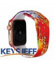 Kwiatowy zespół na pasek do apple watch 38mm 40mm 42mm 44mm Fadeless wzór nadrukowany opaski do pasek do iwatch bransoletka z pa