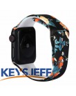 Kwiatowy zespół na pasek do apple watch 38mm 40mm 42mm 44mm Fadeless wzór nadrukowany opaski do pasek do iwatch bransoletka z pa