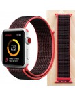 Wysokiej jakości Nylon Sport Loop zamiennik dla pasek do apple watch 44mm seria 5 4 3 2 1 oddychające tkany pasek 42mm iwatch 40