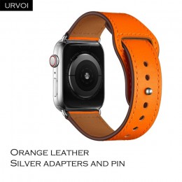 URVOI pasmo dla apple watch series 5/4 3/2/1 opaska sportowa prawdziwej Swift skórzany pasek do iwatch na rękę Pin i na rzep ręc