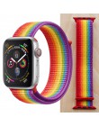 Wysokiej jakości Nylon Sport Loop zamiennik dla pasek do apple watch 44mm seria 5 4 3 2 1 oddychające tkany pasek 42mm iwatch 40