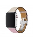 Logo Herm na metalowej klamrze do zegarka Apple Series 5 4 3 2 1 44mm 40mm od zegarków skórzana bransoletka z paskiem do iWatch 