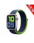 Z paskiem sportowym dla pasek do Apple Watch 4 3 44mm 42mm 38mm 40mm iwatch pas 5/4 /3/2/1 bransoletka dwuwarstwowy nylonowy spl