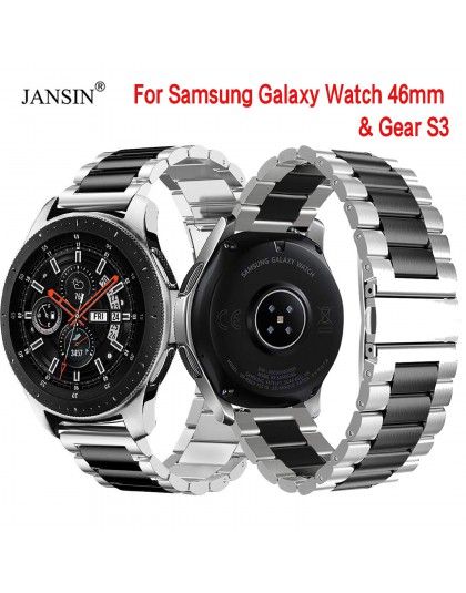 22mm szerokość uniwersalny pasek ze stali nierdzewnej do zegarka Samsung Galaxy 46mm /Gear S3 Classic/S3 Frontier pasek do zegar