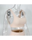 NewAsia Tacksuit kobiety 2 sztuka zestaw bez rękawów biały prążkowany dwuczęściowe stroje krótki top długie spodnie Plus Size na