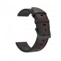 22mm silikonowe + skórzane paski Watchband nadgarstek dla Samsung Gear S3/na zegarek huawei GT GT2/Amazfit GTR 47mm inteligentny