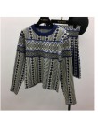 Amolapha damska dzianina w stylu vintage sweter spódnice komplety nadruk geometryczny kobieta kobieta odzież dzianinowa garnitur
