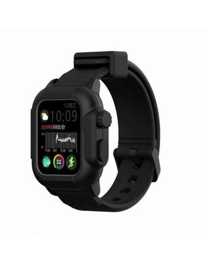 Wodoodporna obudowa dla pasek do apple watch 4 zespoły iwatch 42mm silikonowy pasek 44mm 40mm bransoletka pulseira akcesoria do 