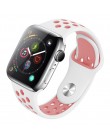 Nowa oddychająca silikonowa opaska sportowa do zegarka Apple 4 5 opaska 44MM 40MM gumka do paska Iwatch 3 2 1 38mm 42mm akcesori