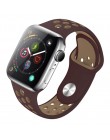 Nowa oddychająca silikonowa opaska sportowa do zegarka Apple 4 5 opaska 44MM 40MM gumka do paska Iwatch 3 2 1 38mm 42mm akcesori