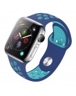 Nowa oddychająca silikonowa opaska sportowa do zegarka Apple 4 5 opaska 44MM 40MM gumka do paska Iwatch 3 2 1 38mm 42mm akcesori