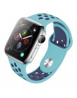 Nowa oddychająca silikonowa opaska sportowa do zegarka Apple 4 5 opaska 44MM 40MM gumka do paska Iwatch 3 2 1 38mm 42mm akcesori