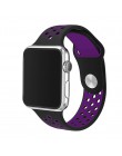 Nowa oddychająca silikonowa opaska sportowa do zegarka Apple 4 5 opaska 44MM 40MM gumka do paska Iwatch 3 2 1 38mm 42mm akcesori