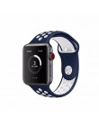 Nowa oddychająca silikonowa opaska sportowa do zegarka Apple 4 5 opaska 44MM 40MM gumka do paska Iwatch 3 2 1 38mm 42mm akcesori