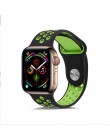 Nowa oddychająca silikonowa opaska sportowa do zegarka Apple 4 5 opaska 44MM 40MM gumka do paska Iwatch 3 2 1 38mm 42mm akcesori