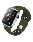 Nowa oddychająca silikonowa opaska sportowa do zegarka Apple 4 5 opaska 44MM 40MM gumka do paska Iwatch 3 2 1 38mm 42mm akcesori