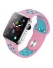 Nowa oddychająca silikonowa opaska sportowa do zegarka Apple 4 5 opaska 44MM 40MM gumka do paska Iwatch 3 2 1 38mm 42mm akcesori