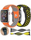 Sportowe miękki pasek do zegarka dla apple watch 5 4 3 2 42mm 44mm Nike silikonowy pasek do zegarków apple watch pasek do iwatch