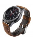 Do Samsung Galaxy Watch 46mm pasek 22mm Premium Vintage szalony koń prawdziwy skórzany pasek do Samsung Gear S3 Frontier Classic