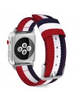 Utkany nylon pasek do zegarka Apple Watch Series 5 4 3 2 pasek kolor klamra Watchband 38 42 MM pasek zastępczy dla iWatch akceso