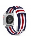 Utkany nylon pasek do zegarka Apple Watch Series 5 4 3 2 pasek kolor klamra Watchband 38 42 MM pasek zastępczy dla iWatch akceso